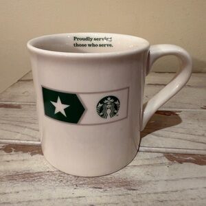Starbucks Proudly Serve Military Service Appreciation Coffee Mug Cup 14 oz 2013
